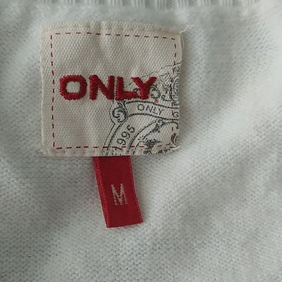 Only, White Knit Top, Crocheted Sleeves, M - Picture 9 of 9